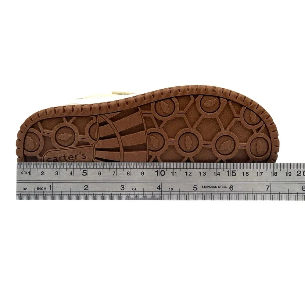Carters Tonie Toddler Boys Slip-on Casual Sneakers Size 10 Cream Brown Tan Shoes